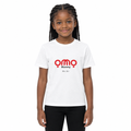 Black girl wearing the white OMO Mummy kids T-shirt.
